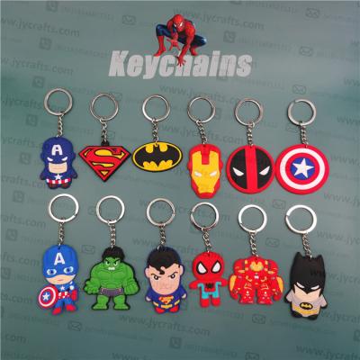 China Cheap Party Favor Bag Fillers Marvel Movie Character Superheroes PVC Keychain For Giveaway for sale