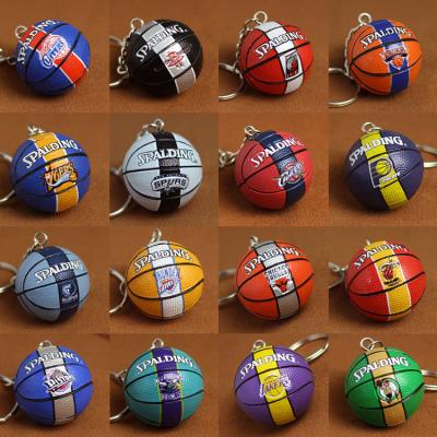 China NBA Team Fans Gift 3D Miniature Basketball With Team Logo Keychain NBA Team Fans Gift 3D Miniature Basketball With Team Logo Keychain For the sports gift for sale