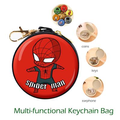 China Multi-funtional Cute Marvel Supreheros Fashion Hotsale Gift Coin Pocket Purse Organizer with Key Chain for sale