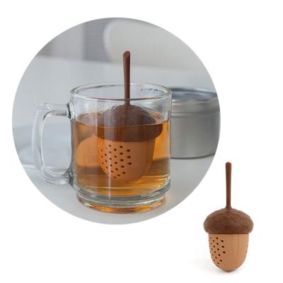 China Viable Inspired Gift Idea Acorn Shape Non-Toxic Tea Infuser For Nice Christmas Gift for sale