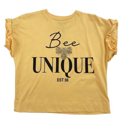 China 11 Years Cotton Breathable Girl Brand Fashion Graphic T-Shirt for sale