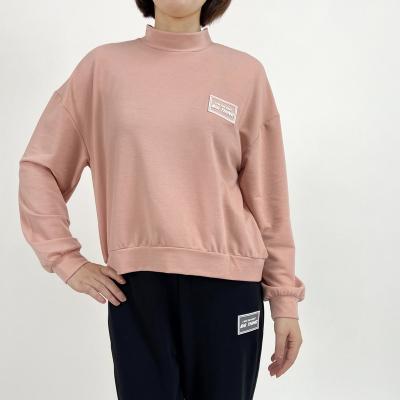 China Wholesale Supplier Solid Crewneck Anti-pilling Single Sleeve Sweatshirt Casual Long Pullover For Women Spring for sale