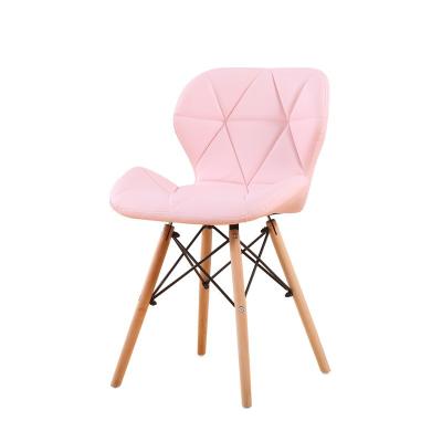 China Modern Modern PU Leather With Wooden Leg Lounge Restaurant Cafe Dining Chair for sale