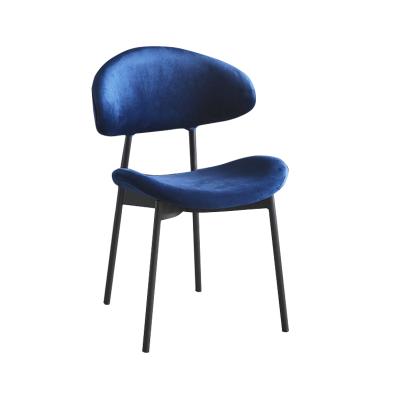 China Comfotable Dining Chair Metal Leg Velvet Fabric Luxury Dining Chairs for sale