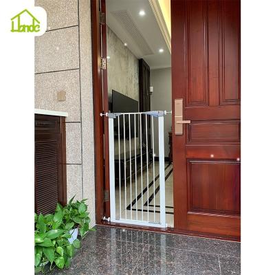 China Viable Adjustable Dog Walk Barrier Dog Walk Pet Child Infant Gate For Stair Gate Baby Safety Gate Extension for sale