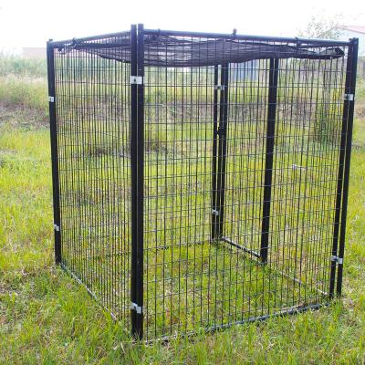 China Large Breathable Black Powder Sprayed Metal Pet Cage for sale