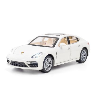 China Diecast Model Children's Toy Diecast Car Model Scale Panamera 1/24 Sound And Light Pull Back Toy Car Decoration for sale