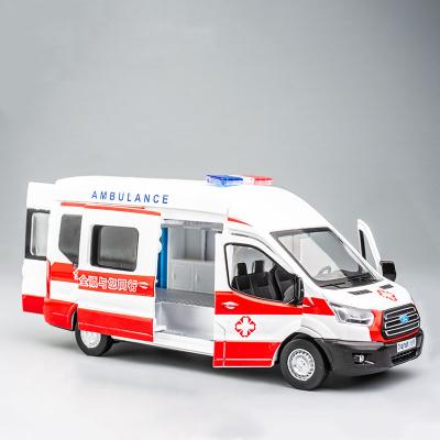 China Diecast Toy Diecast Model Car Open Doors 1/35 Scale Ford Ambulance Alloy Simulation Vehicles For Kids for sale