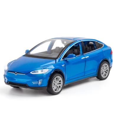 China Diecast Toy 1:32 Diecast Car Zinc Alloy Pop And Diecast Model Car Tesla Model X90 Metal Rear Car for sale