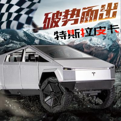 China Suspension Scale Independent 1:24 Diecast Model Car Pull Back Tesla Pick Up Truck Toy Independent Suspension for sale