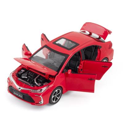 China 1/32 Diecast Model Toy Simulation Toyota Corolla Alloy Car Diecast Sound and Light Pull Back Toys for Kids and Boys for sale