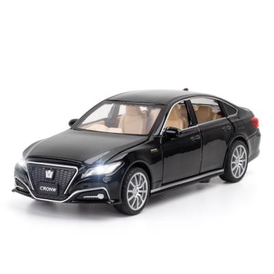 China 1:32 Diecast Scale Model Toy Diecast Car Combine Car Model Ornaments Children's Toys With Sound And Light Toyota Crown for sale