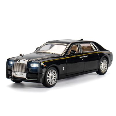 China Diecast Toy 1:24 Rolls Royce Phantom Diecast Model Car Toy For Kids 21cm Pull Back Simulation Alloy Car Toy With Sound/Light Gifts for sale