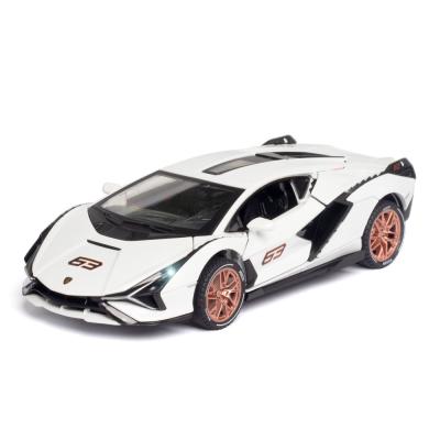 China Seagull-wing Door 1:32 Lamborghini Si-ngan Alloy Race Car Pull Back Open Door Model for sale