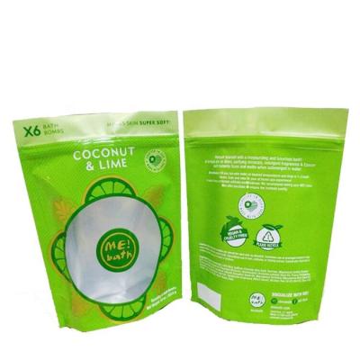 China Recyclable Stand Up Zipper Clear Bath Bomb Packaging for sale