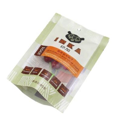 China 3 Sides Heat Seal Bag Beef Jerky Packaging Hang 3 Sides Sealed Single Bag for sale