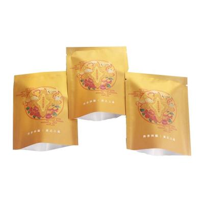 China Gold Color Moisture Proof Tea Packaging Metallized Heat Seal Bags for sale