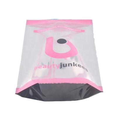 China Recyclable Stand Up Clear Front Zipper Makeup Packaging Heat Seal Aluminum Foil Pouch for sale