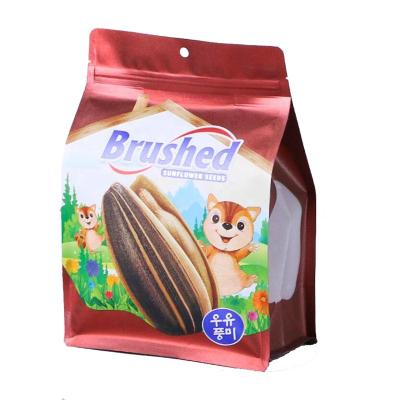 China Recyclable Zipper Top Snack Packing Resealable Flat Bottom Gusset Side Pouch for sale