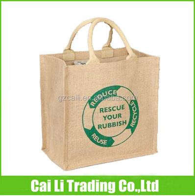 China Recyclable Handle Length on Top Fold Up Burlap Sack Shopping Bag for sale