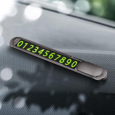 China Auto Interior Cell Phone Privacy Plate Mobile Phone Number Car Specially Authorized Aluminum Temporary Parking Notice IP Card for sale