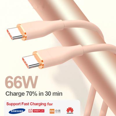 China Fast Charging + 66W Data Transfer Silicone Charging USB-C Mobile Phone Data Cable Super Fast USB Charging Type C Cable For Huawei Samsung OPPO Xiaomi for sale