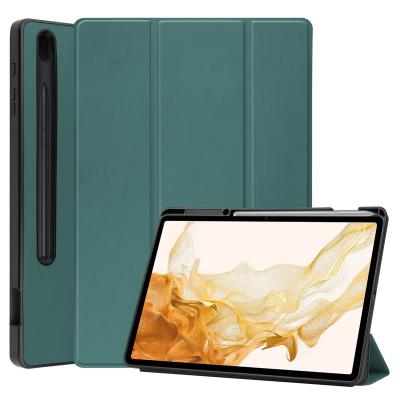 China Triple Magnetic Folding Stand Auto-Sleep Magnetic Function Stand Flip With Auto Sleep/Wake Function TPU Cover Tablet Case For Samsung Galaxy Tab S8+ S8Plus for sale