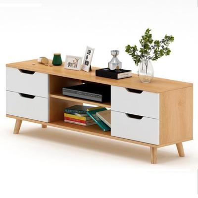 China Simple Design Foldable Nature Bed Room Furniture TV Wooden Console Stand Cabinet for sale