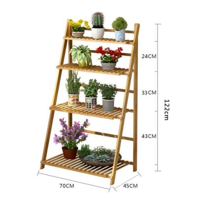 China Floor Tiles Portable Garden Furniture Bamboo Flower Stand for sale