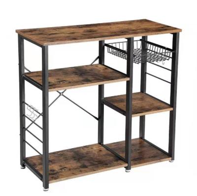 China Portable Home Furniture Suppliers Wholesale Metal Wall Shelf Kitchen Wooden Shelves for sale