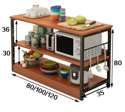 China Sustainable Wooden Metal Cooking Simple Table Kitchen Dishes Storage Table for sale