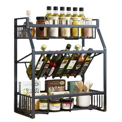 China Sustainable 3 Tier Kitchen Shelf Spices Spices Rack Storage Shelf Countertop Fancy Stock Rack for sale