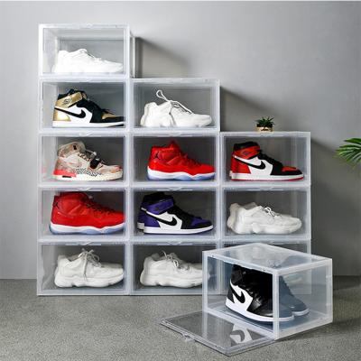 China Viable Clear Stackable Plastic Men's Transparent Shoe Storage Box for sale