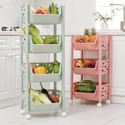 China Viable creative three-tier kitchen plastic shelf thickening simple multi layer bathroom plastic shelves for sale