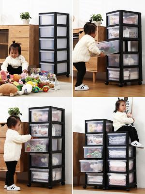 China Minimalist Big Drawer Storage Cabinet 5 Drawers Large Capacity Containers Plastic Durable Storage Box for sale