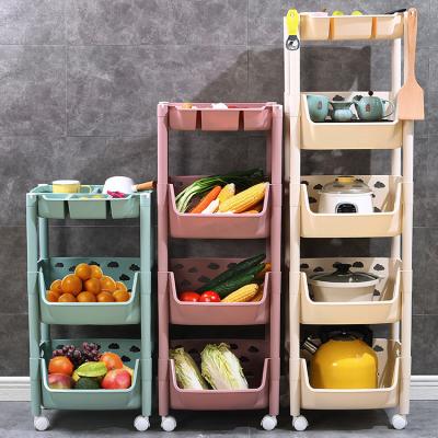 China Sustainable 2-5 Tiers Mobile Home Kitchen Storage And Organizers Bathroom Storage Organizers With Wheels for sale