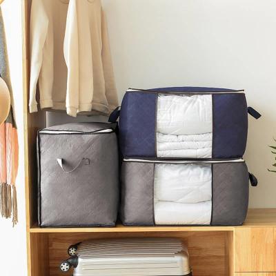 China Home Quilt Non Woven Blankets Clothes Closet Organizer Sustainable Custom Foldable Storage Bag for sale