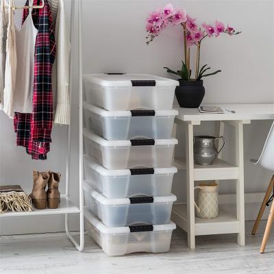 China Clear Arious Viable Universal Plastic Sundries Storage Box Designs PP Storage Boxes Bins Trash Cans for sale