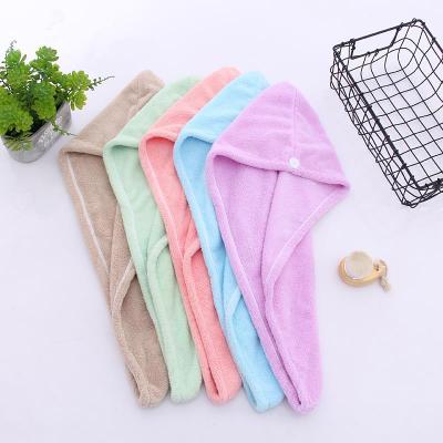 China Hypoallergenic Shower Salon Spa Turban Head Drying Soft Wrap Towel Microfiber Dry Hair Towel for sale