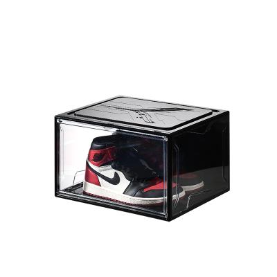 China Viable Clear Stackable Shoe Storage Boxes with Custom Sneaker Containers Logo for sale