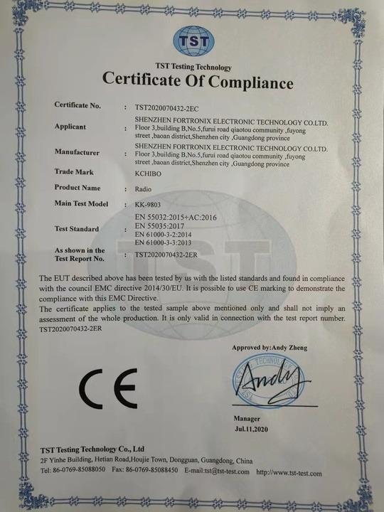 CE - Shenzhen Zhenglong Dafang Electronic Technology Co., Ltd.