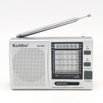 China AM/FM/SW1-7 10 Bands PORTABLE Shortwave Kchibo KK-989 Radio Receivers Pocket Multi Band Radio for sale