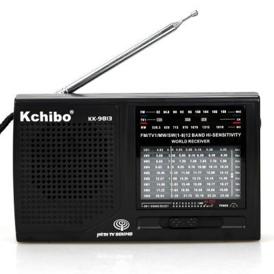 China PORTABLE shortwave radio FM/MW/TV/SW 12 band radio with rotatable antena for sale