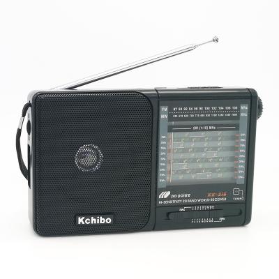 China High Performance Portable FM AM Switch Receiver Kchibo Radio KK-216 Multiband Radio Am FM Switch 20 Bands Radio With DC Jack for sale