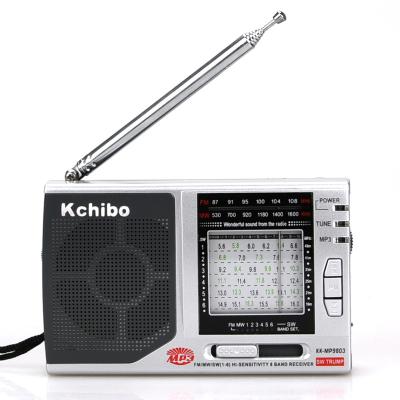 China 360Â ° Antenna style FM/MW/SW 8 band portable chanbel search manual radio with MP3 function for sale