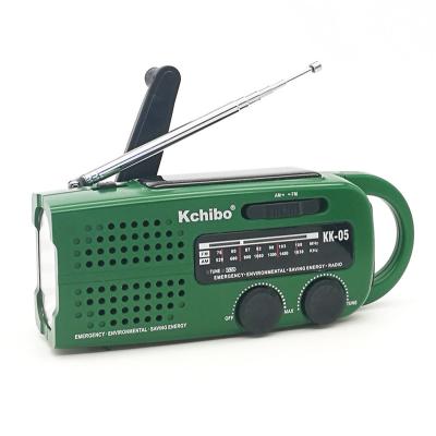 China KCHIBO Solar Panel Emergency Radio Hand Crank Alarm Lithium Battery Solar Panel USB Port Flashlight With AM FM NOAA Time Band for sale