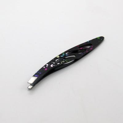 China STAINLESS STEEL colors lady design optional applicator angled tip case eyebrow tweezers for sale