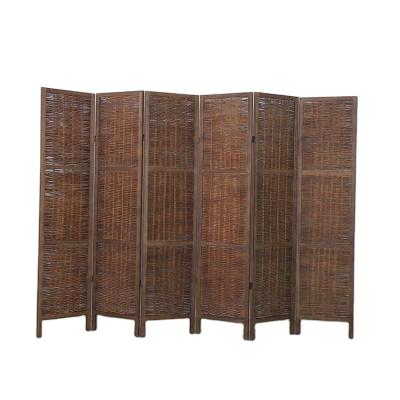 China Foldable 4 Panels Weave Room Divider Screen Rattan Wicker Room Divider for sale