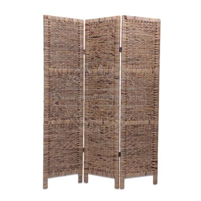 China CLASSIC 3 Panels Proma Water Hyacinth Divider Rattan Divider Wicker Divider Screen for sale