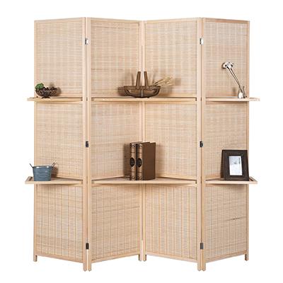 China Easy Installation Fold Eco-Friendly 4 Panel Folding Screen Room Divider Partitions Wood Screen Scandinavian for sale